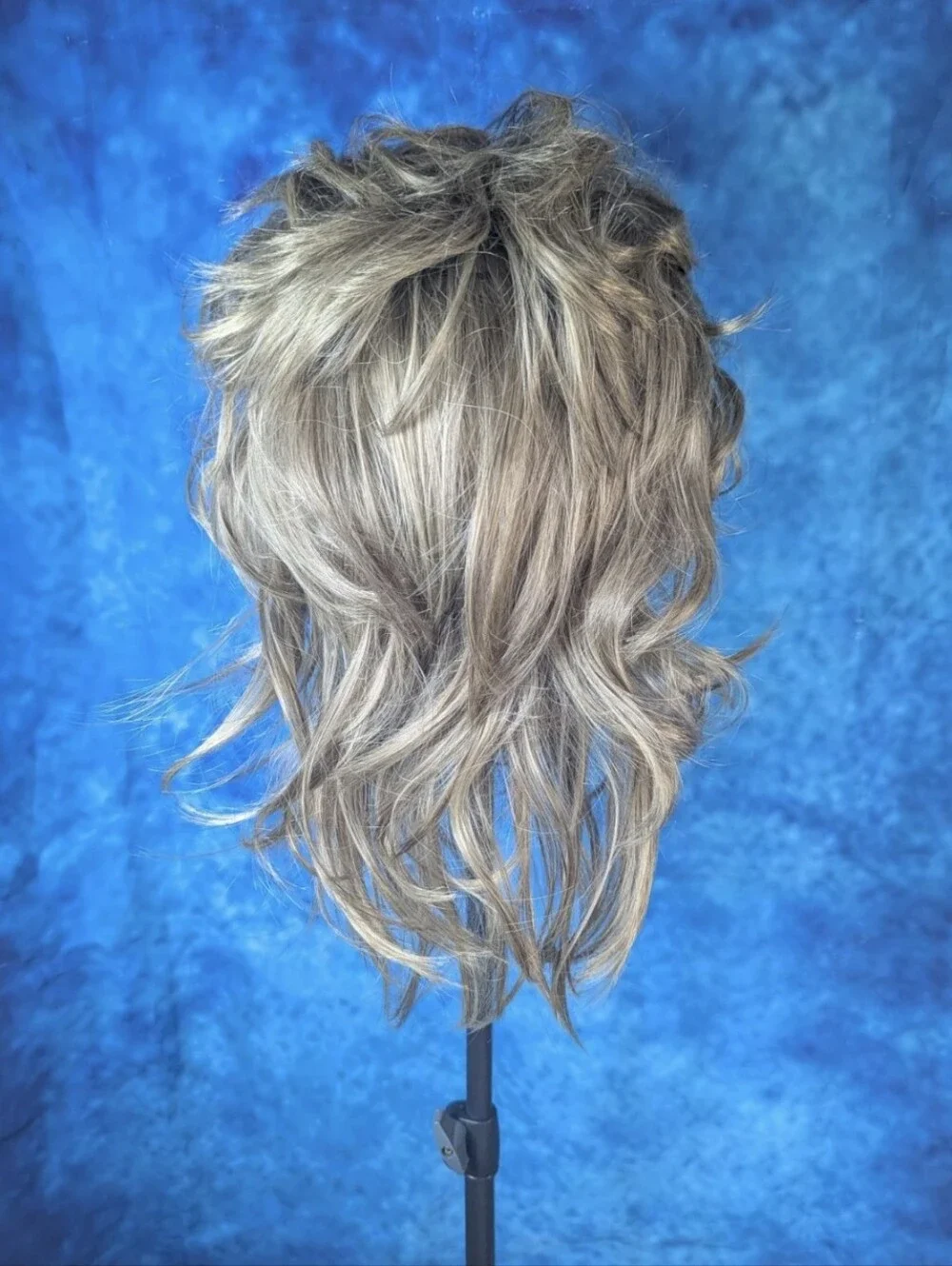 Cariniss Mullet Synthetic Wig Dark Blonde Streaked Adjustable Cap NWT